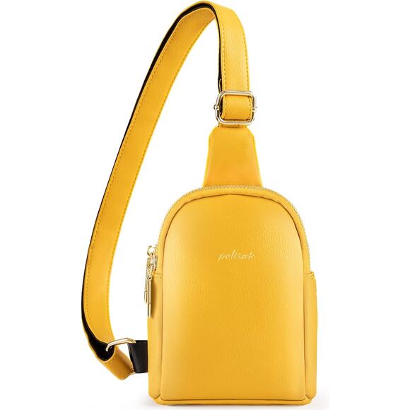 Polisak Handbags - Bundle of 3  Small Crossbody Sling Bag Fanny Packs Purses Chest Bag Women Yellow